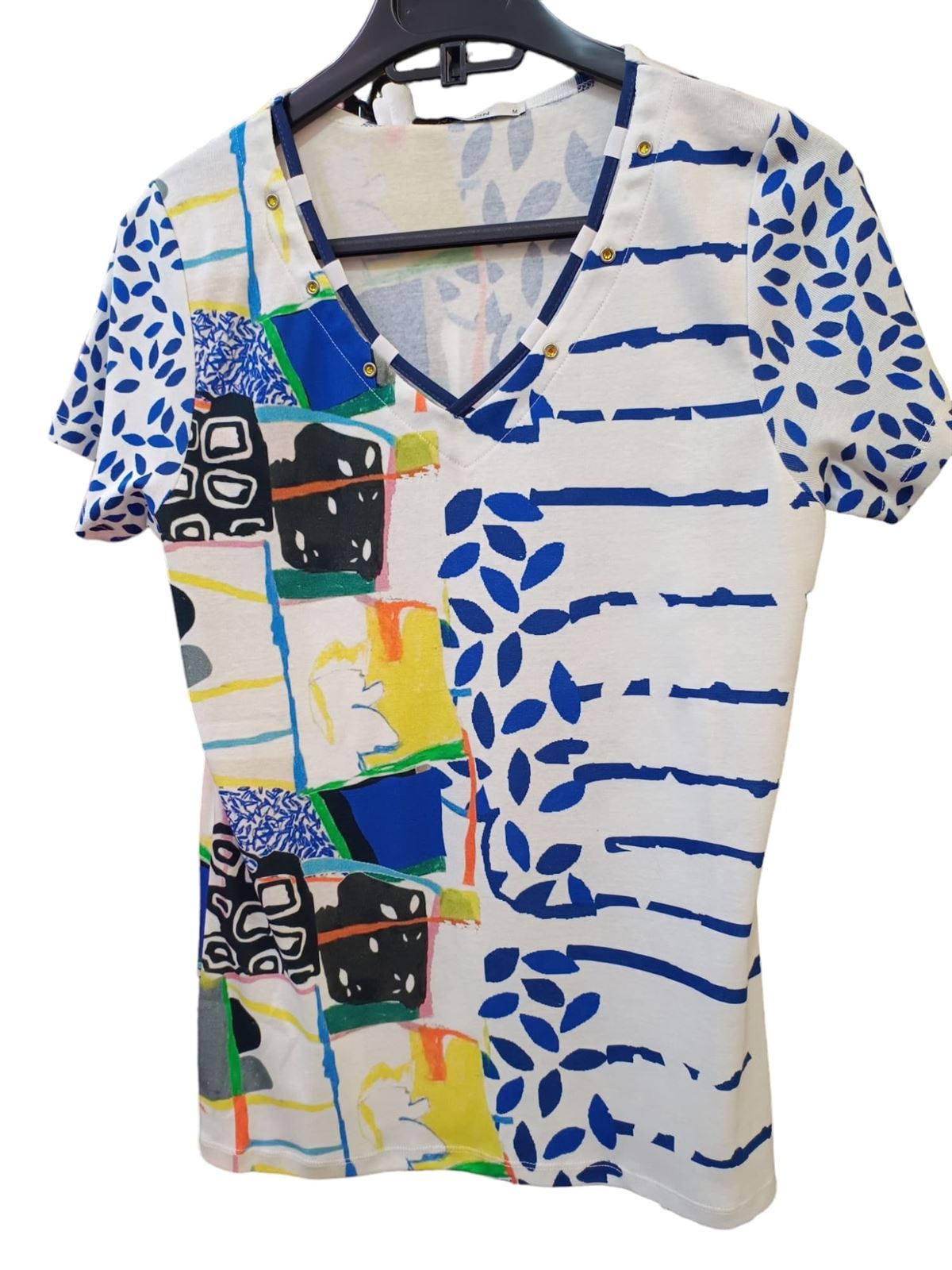 Camiseta original pico tonos azules con tachuelas - Imagen 4