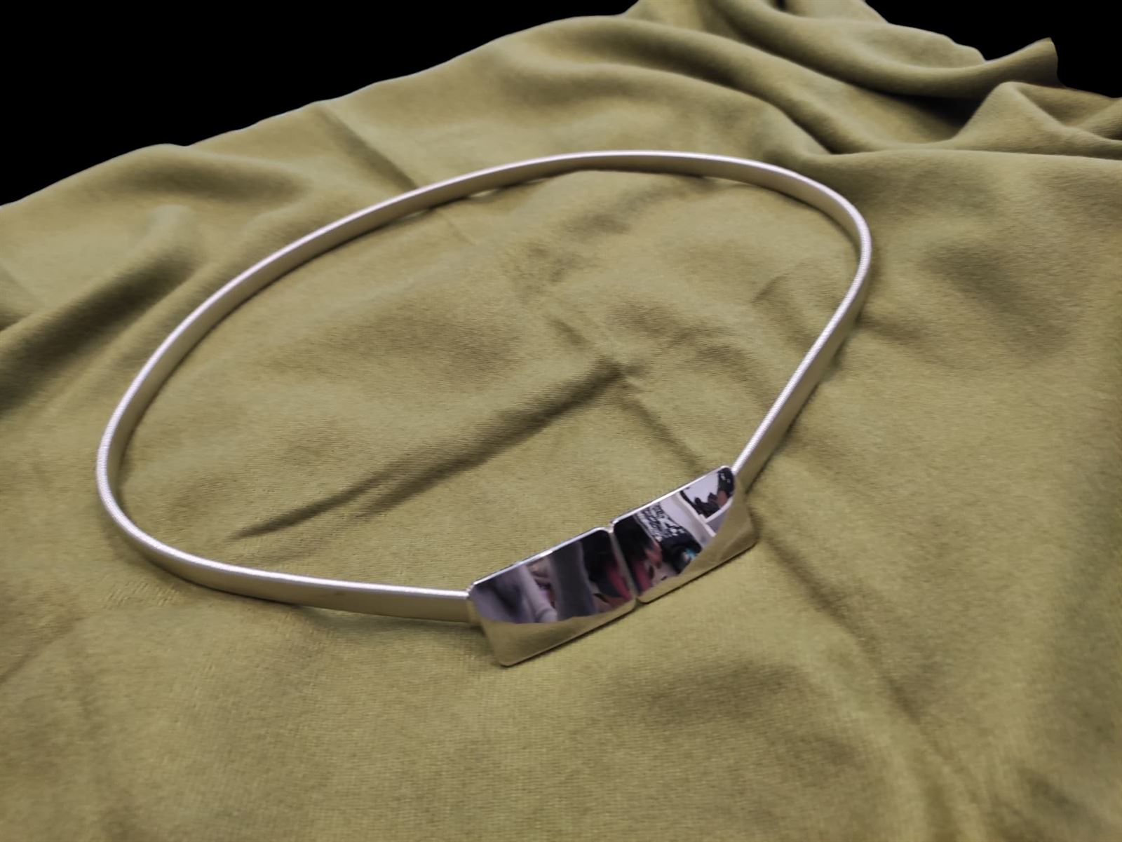 Cinturón de mujer metálico elástico dorado o plateado - Imagen 5