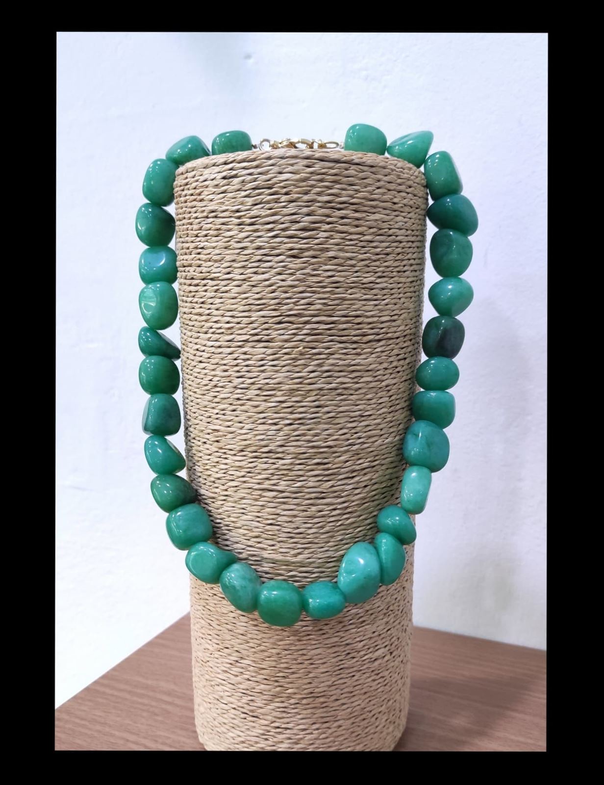 Collar corto con piedra verde turquesa - Imagen 2