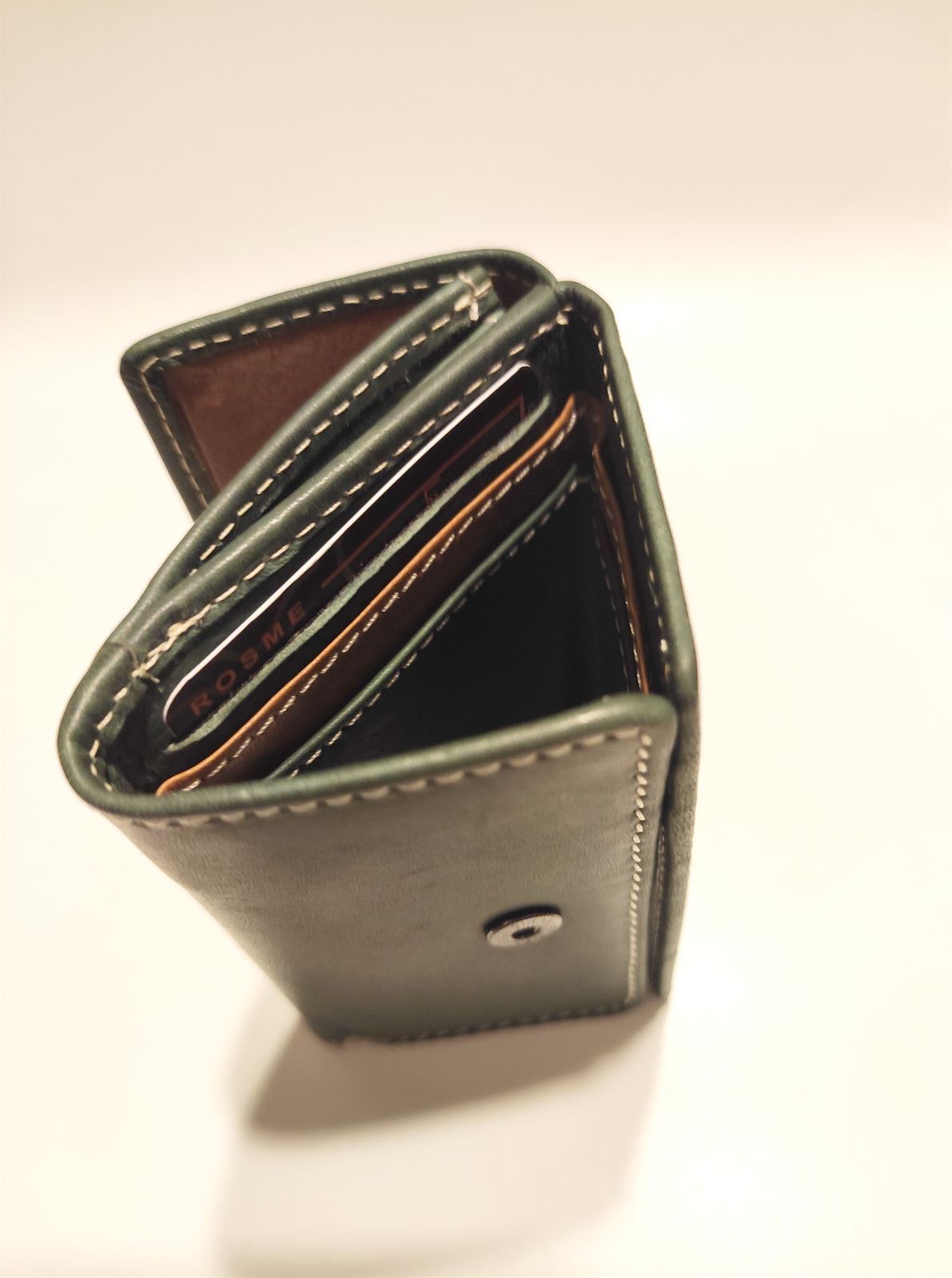 Mini billetera con monedero en piel - Imagen 4