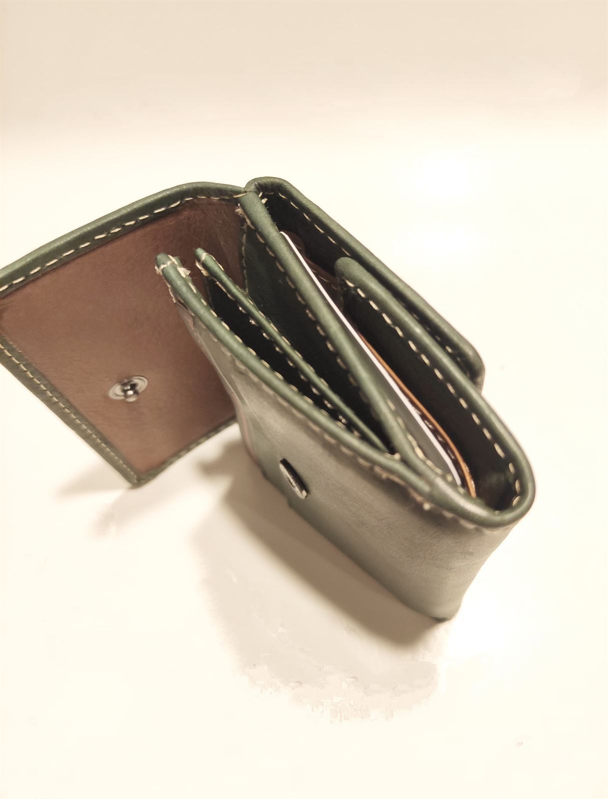 Mini billetera con monedero en piel - Imagen 6
