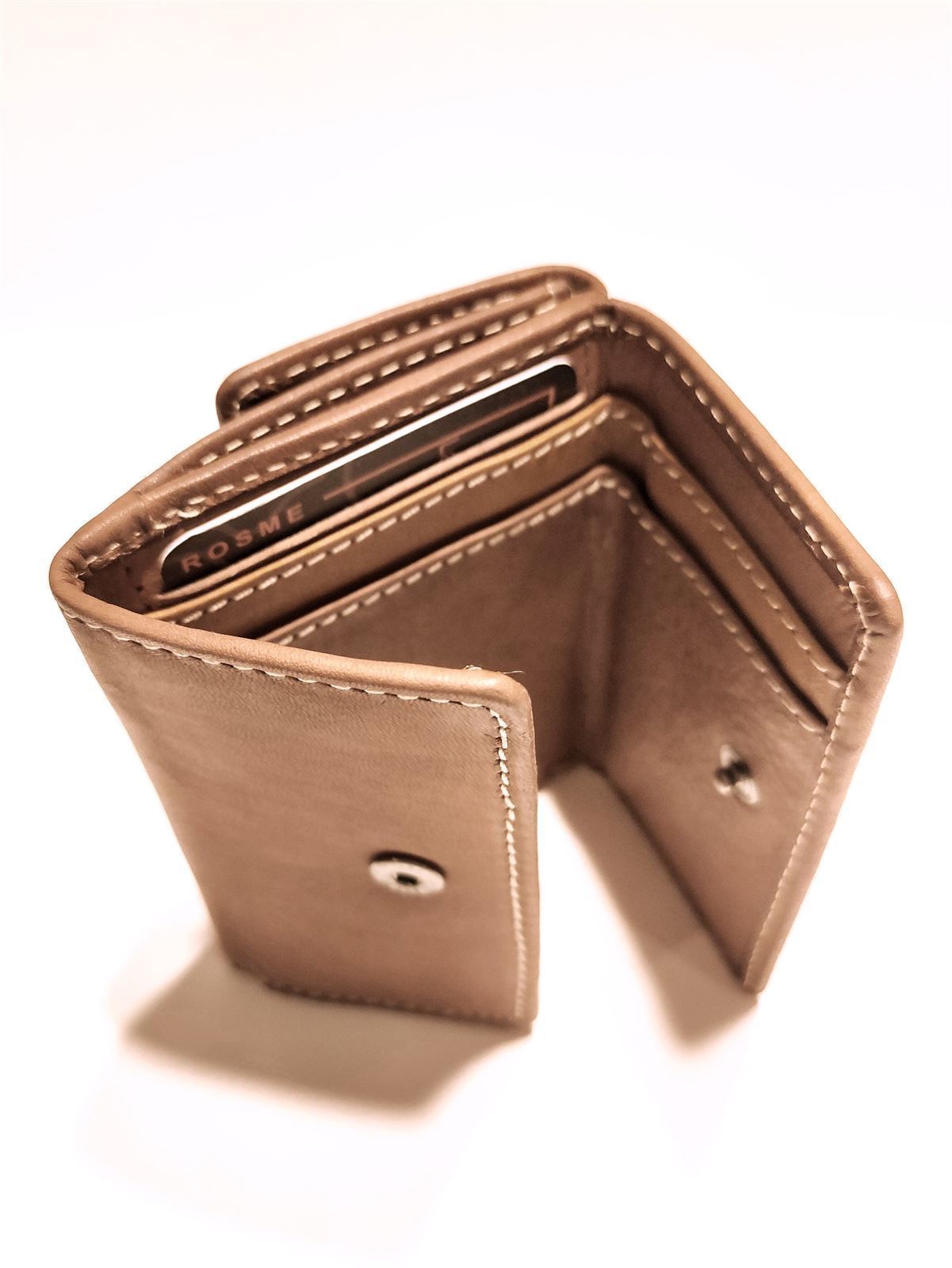 Mini billetera con monedero en piel - Imagen 7