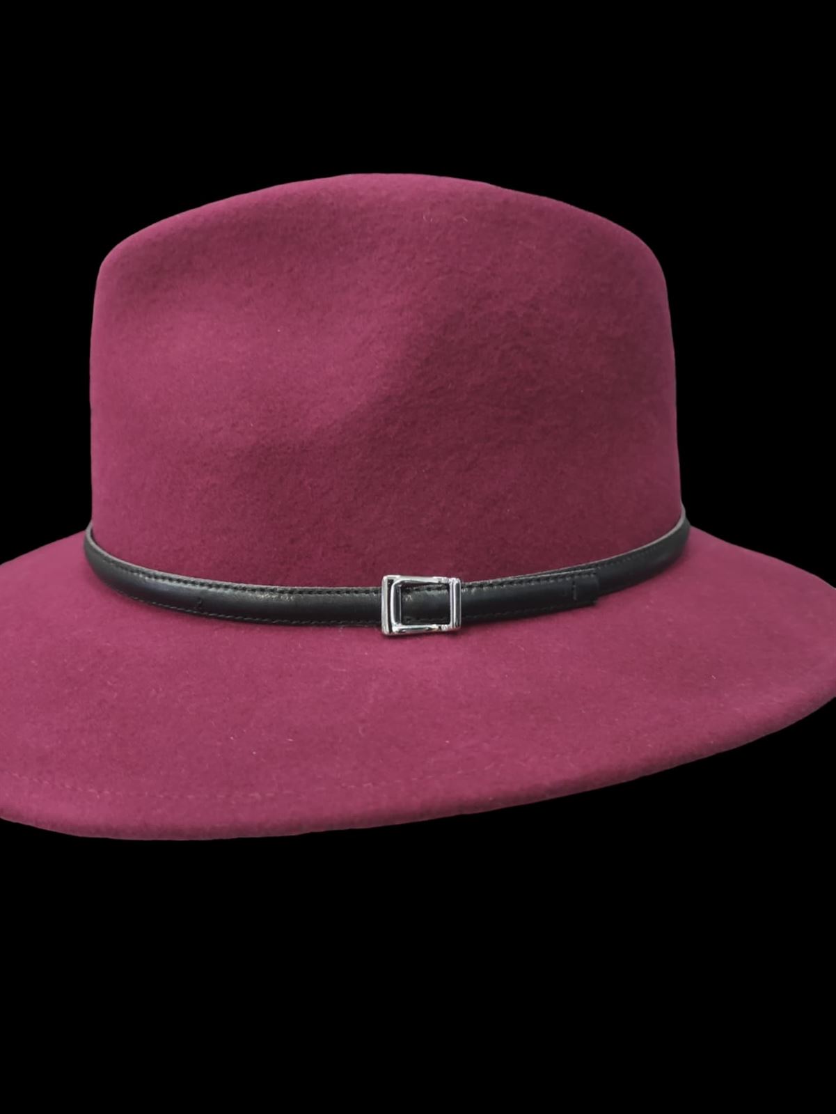 Sombrero fedora de lana en burdeos - Imagen 4